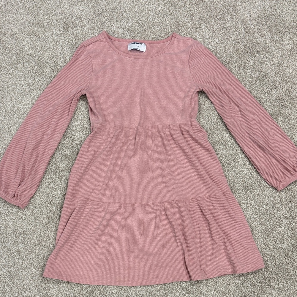 Old Navy Dusty Pink Long-Sleeve Kids Dress